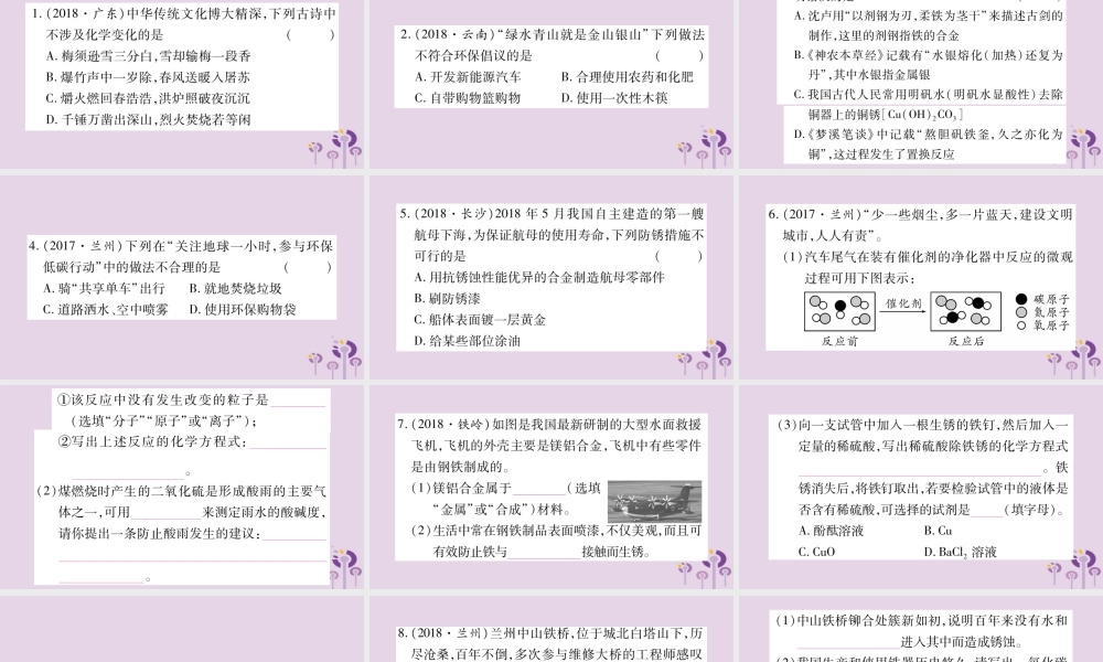 中考化学复习 第二部分 重难题型专题突破 专题二 科学素养题(精讲)课件