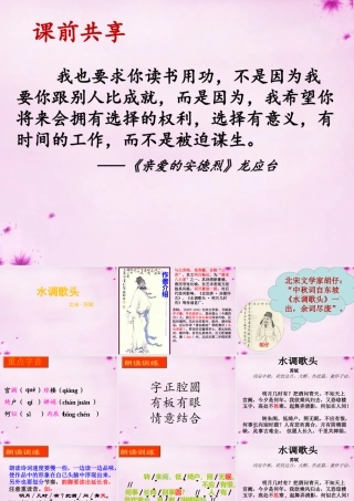 吉林省长春市八年级语文下册 第3课(词两首)之水调歌头课件1 长春版 课件