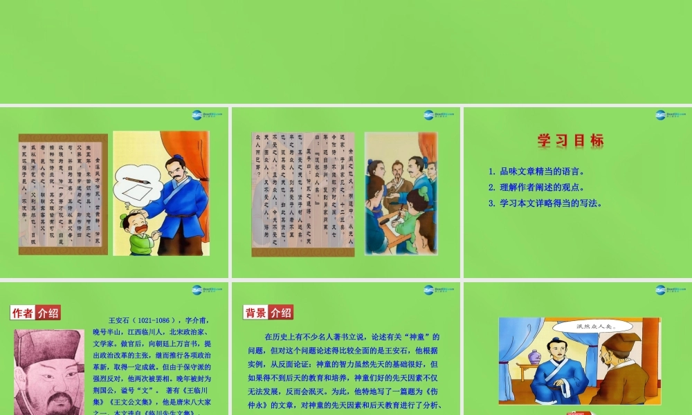 中学七年级语文下册(第5课 伤仲永)课件1 新人教版 课件