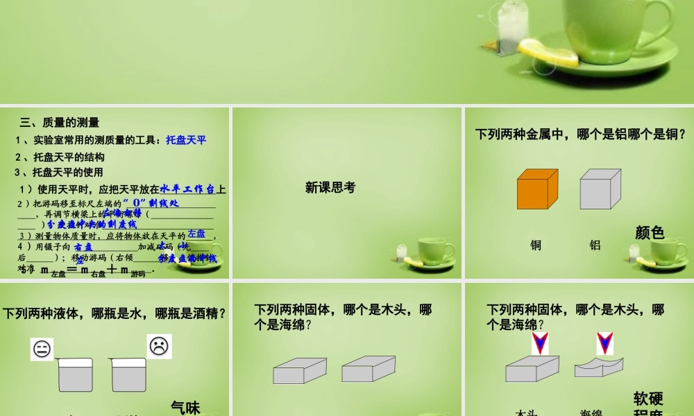 八年级物理下册 6.3 密度课件 (新版)苏科版 课件