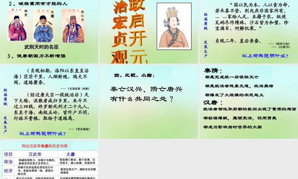 广东省深圳市文汇中学七年级历史下册 第2课 贞观之治课件 新人教版