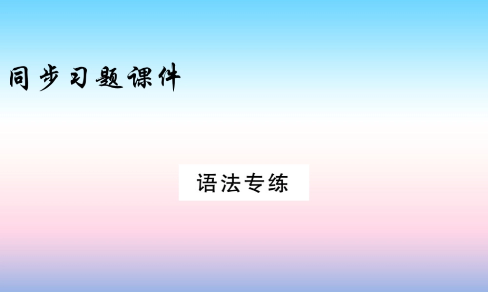 九年级英语上册 Unit 2 Great People语法专练习题课件 (新版)冀教版 课件