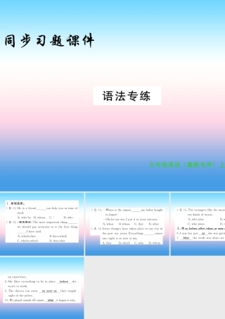 九年级英语上册 Unit 2 Great People语法专练习题课件 (新版)冀教版 课件