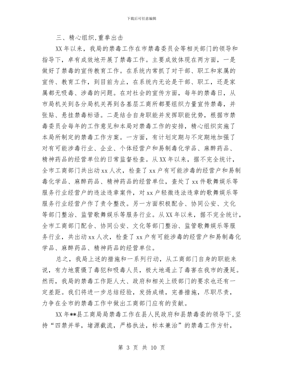 工商局禁毒工作自查报告与工商局红盾护农活动方案汇编_第3页