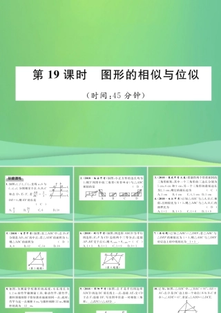 中考数学复习 第5章 图形的相似与解直角三角形 第19课时 图形的相似与位似(精练)课件