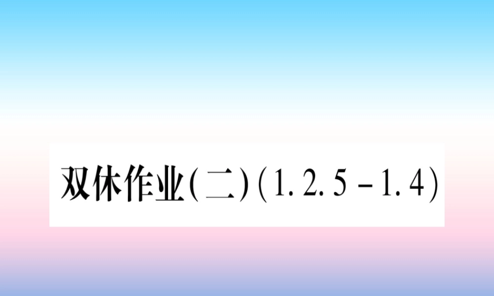 九年级数学下册 双休作业(二)作业课件 (新版)湘教版 课件