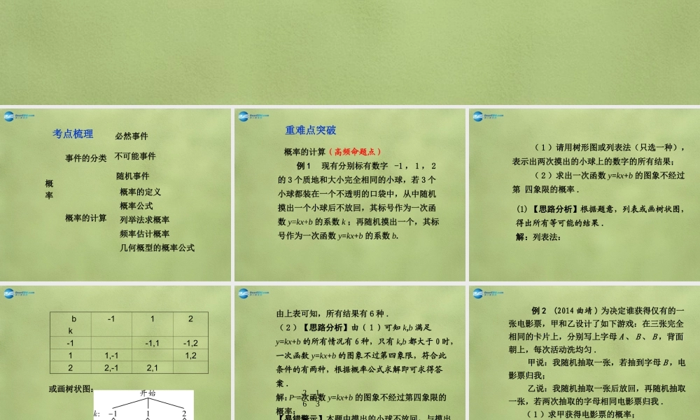 中考数学 第八章 第二节 概率课件