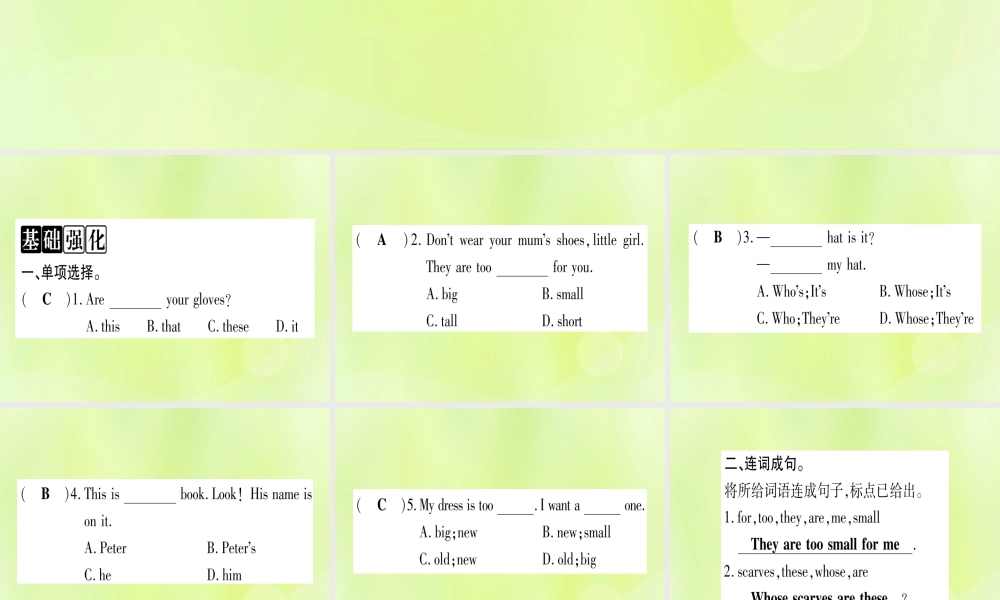 七年级英语上册 Unit 2 Colours and Clothes Lesson 9 Whose Coat Is This课件 (新版)冀教版 课件