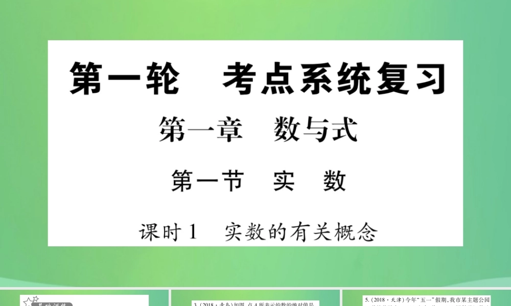 中考数学复习 第一轮 考点系统复习 第一章 数与式 第一节 实数(精练)课件