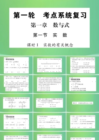 中考数学复习 第一轮 考点系统复习 第一章 数与式 第一节 实数(精练)课件