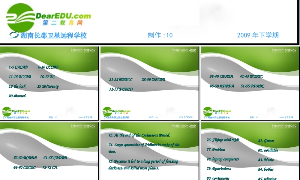 新课标高三英语高考二轮复习：(模块十第4单元同步检测题参考答案讲解+Grammar and usage)(课件) 课件