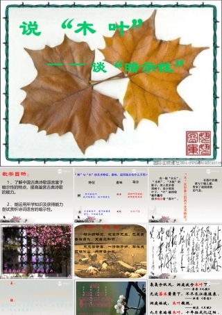 中学高三语文(说 木 叶 —谈 暗示性 )课件  课件