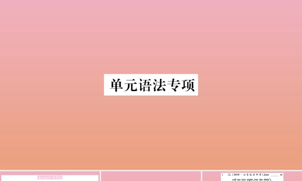 九年级英语全册 Unit 10 You re supposed to shake hands单元语法专项作业课件 (新版)人教新目标版 课件