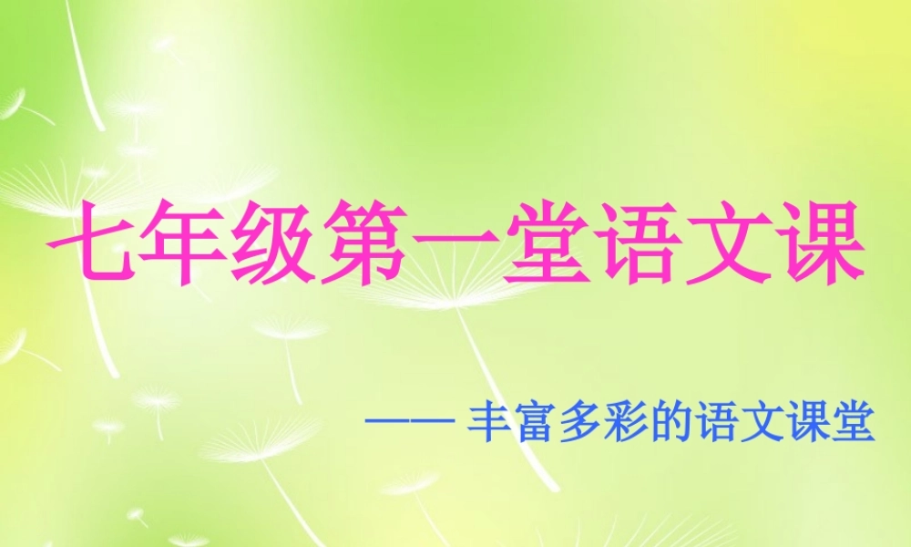 中学七年级语文上册 丰富多彩的语文课堂课件 苏教版 课件