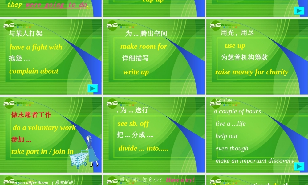 九年级英语中考阶段复习词汇练习(Module4~6第六册课件外研版 课件