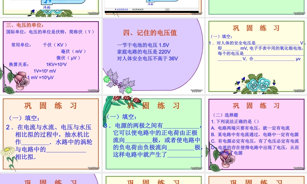 初三物理电压 课件