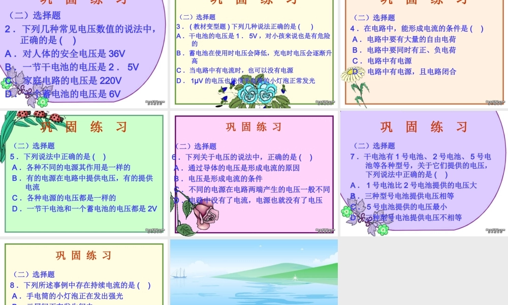 初三物理电压 课件