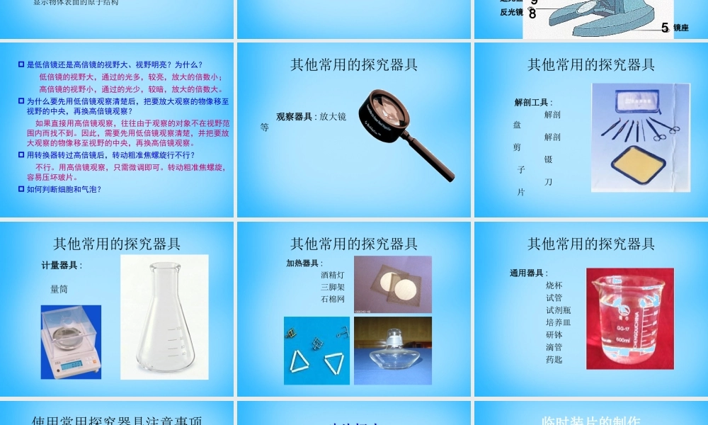 中学七年级生物上册 第2章 第1节 探索生命的器具课件 苏教版 课件