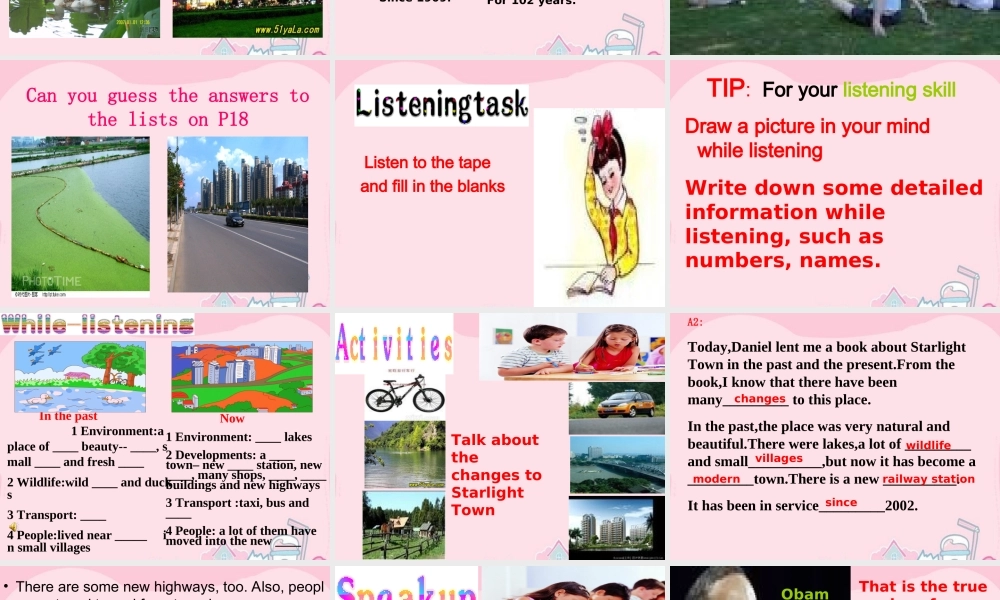 八年级英语下册 Unit 1 Past and Present Integrated Integratedskills课件 (新版)牛津版 课件
