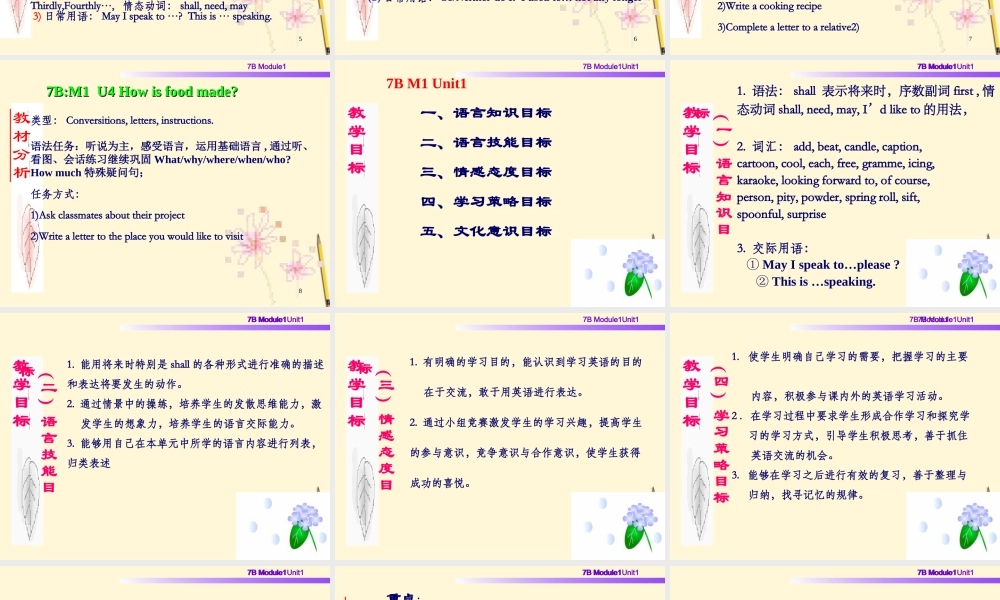 七年级英语下册 Module 1 Unit 1 A surprise birthday party课件 上海牛津版 课件