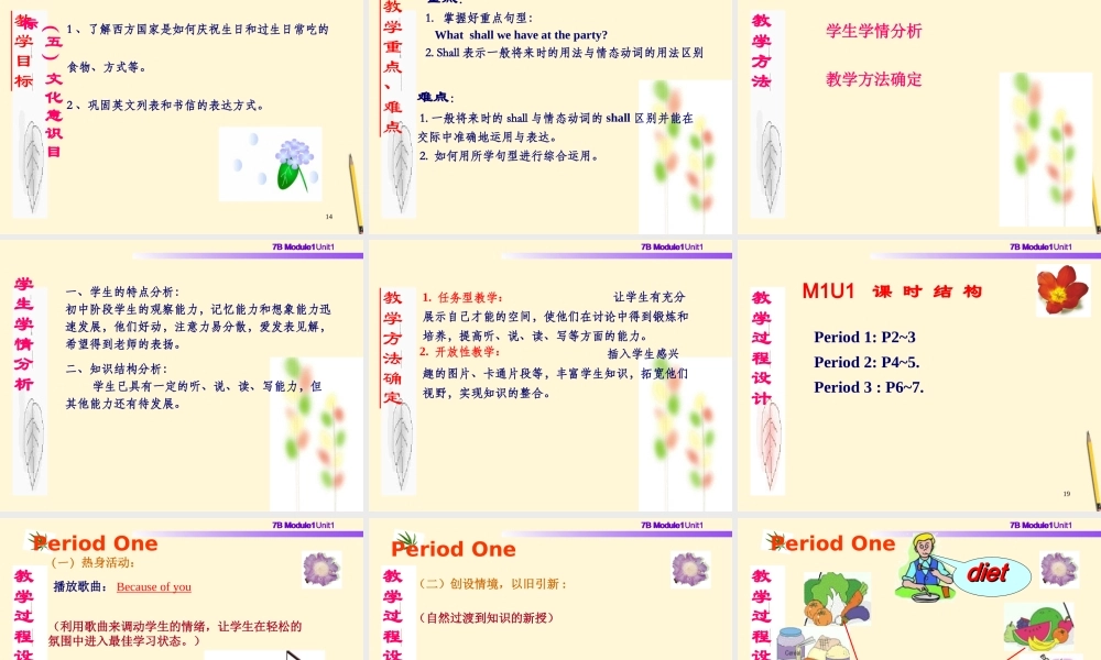 七年级英语下册 Module 1 Unit 1 A surprise birthday party课件 上海牛津版 课件