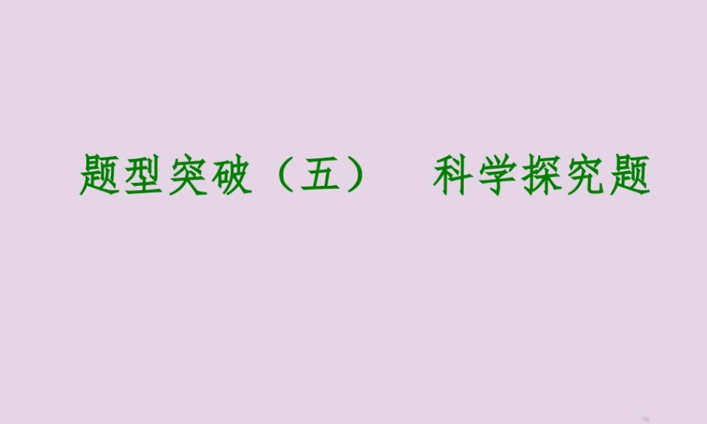 中考化学专题复习 题型突破(五)科学探究题课件 新人教版 课件