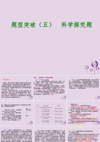 中考化学专题复习 题型突破(五)科学探究题课件 新人教版 课件