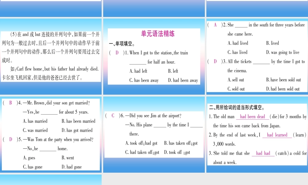 九年级英语全册 Unit 12 Life is full of the unexpected语法精讲演练(Grammar focus 4c)课堂导练课件(含中考真题)(新版)人教新目标版 课件