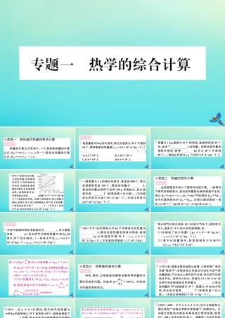 九年级物理全册 第十四章 内能的利用 专题一 热学的综合计算习题讲评课件 (新版)新人教版 课件