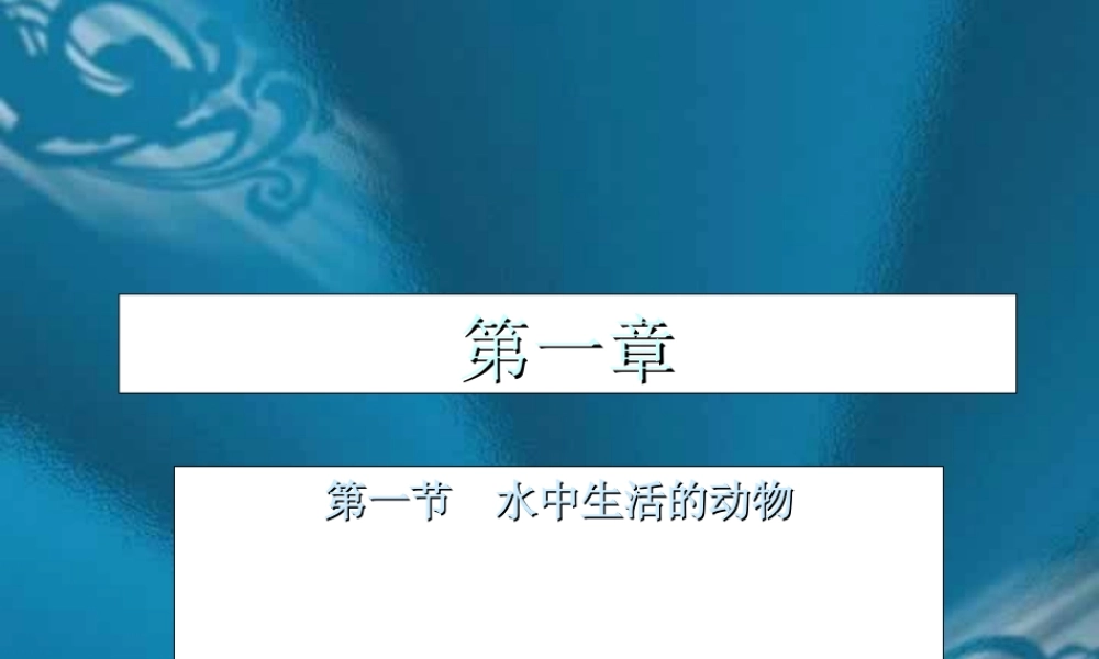 八年级生物上册 第一章 水中生活的动物 课件