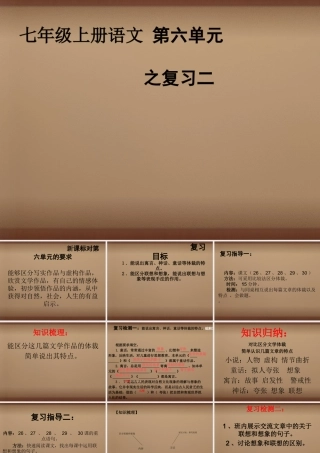 七年级语文上册 第六单元复习课件2 (新版)新人教版 课件