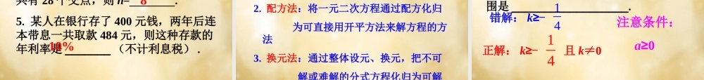 八年级数学下册 第17章 一元二次方程单元复习课件 (新版)沪科版 课件