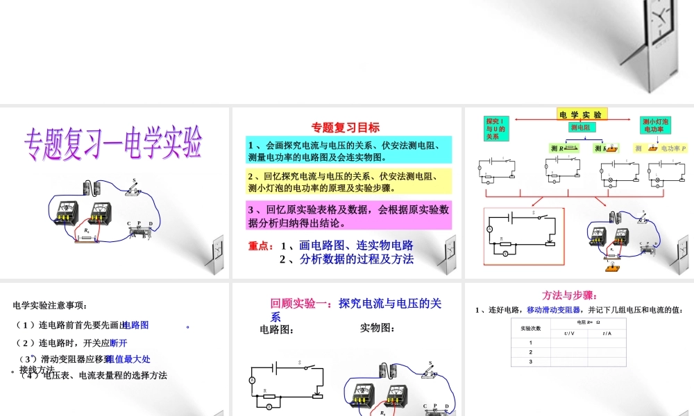 九年级物理 电学实验专题复习课件 人教新课标版 课件