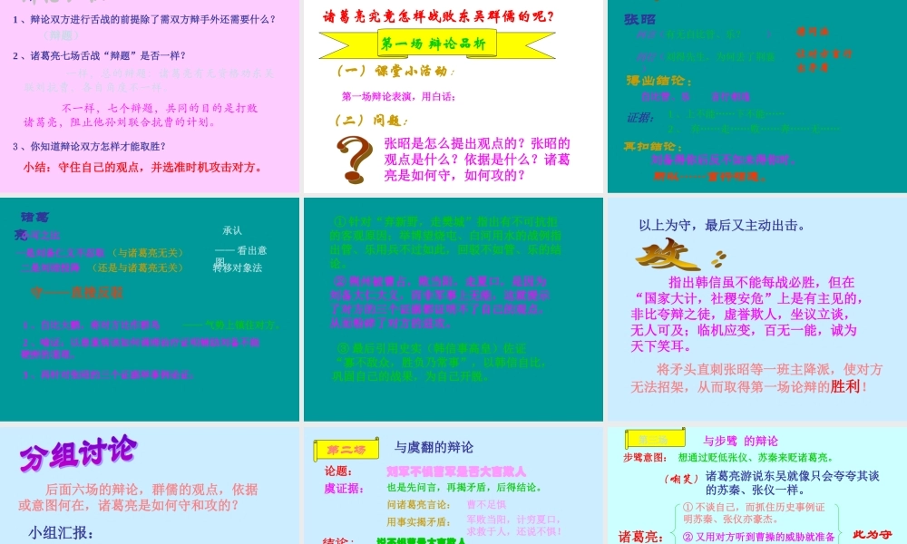 八年级语文下册(舌战群儒)课件 鄂教版 课件