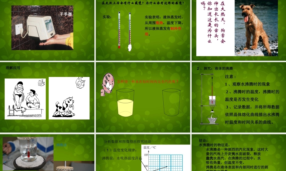 八年级物理上册 第四章 第2节 探究汽化和液化的特点课件 粤教沪版 课件