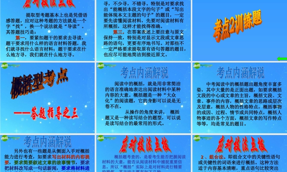 九年级语文 现代文阅读七大考点 课件