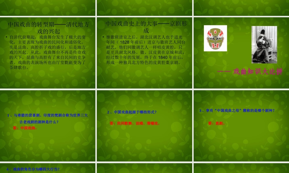 中学七年级语文下册 第四单元 综合性学习 戏曲大舞台课件 新人教版 课件