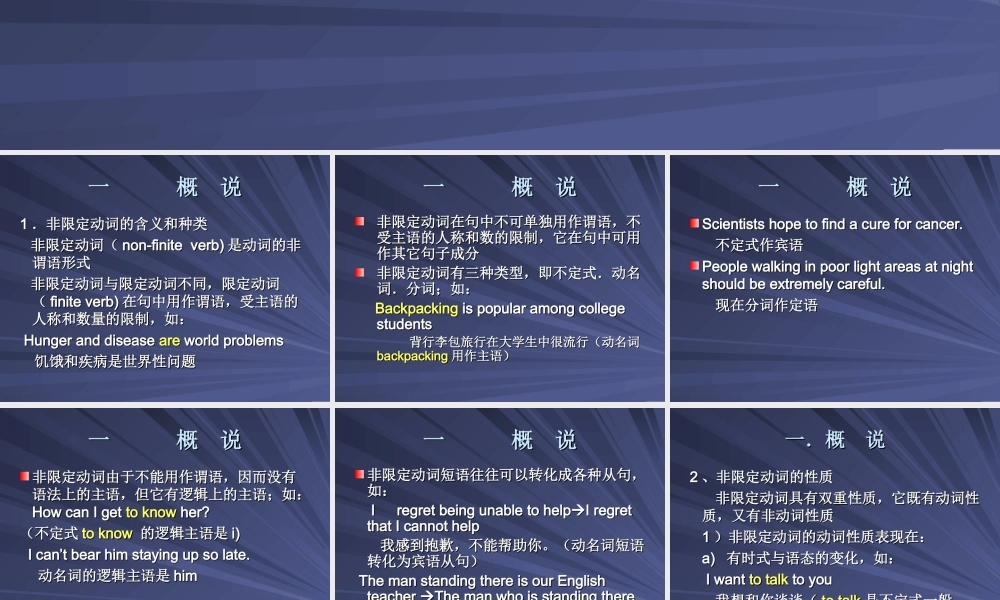 人教版高二英语非限定动词 课件