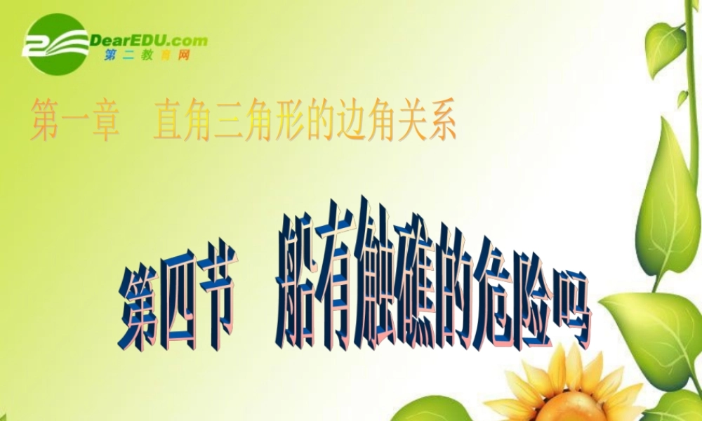 九年级数学下册：14船有触礁的危险吗课件(北师大版) 课件