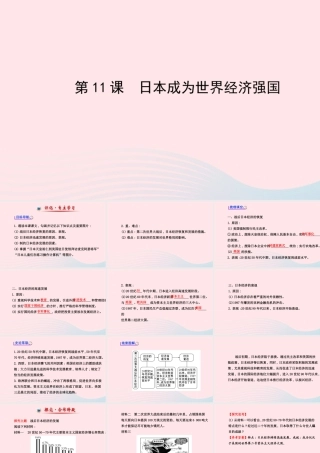 九年级历史下册 第4单元 主要资本主义国家的发展变化 第11课日本成为世界经济强国课件 岳麓版 课件