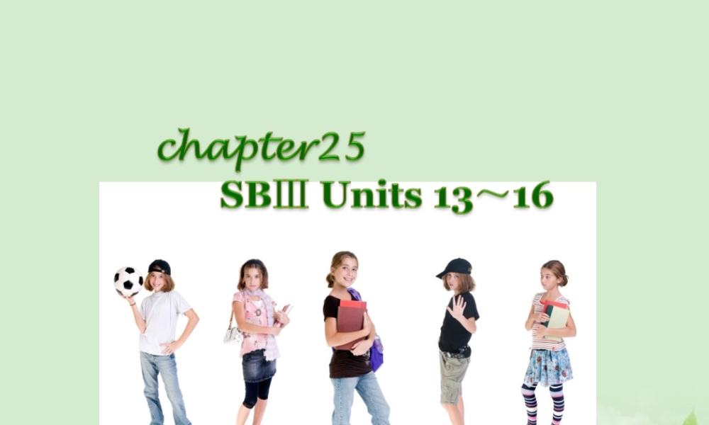 广西省高考英语轮一轮复习 Chapter25 SB Ⅲ Units 13～16课件