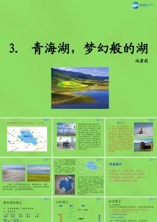 八年级语文上册 3 青海湖，梦幻般的湖课件 语文版 课件
