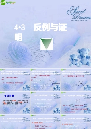 八年级数学下册 4.3反例与证明课件 浙教版 课件