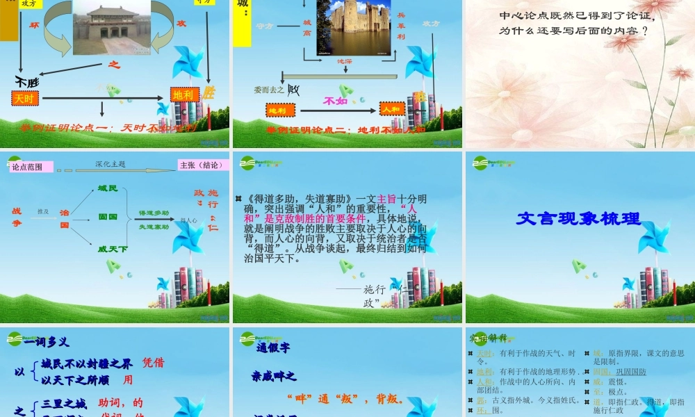 九年级语文下册(得道多助，失道寡助)优秀实用课件 人教新课标版 课件