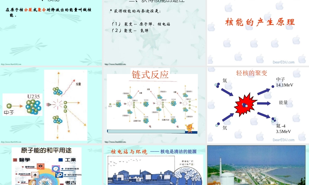 九年级物理能源与可持续发展 课件