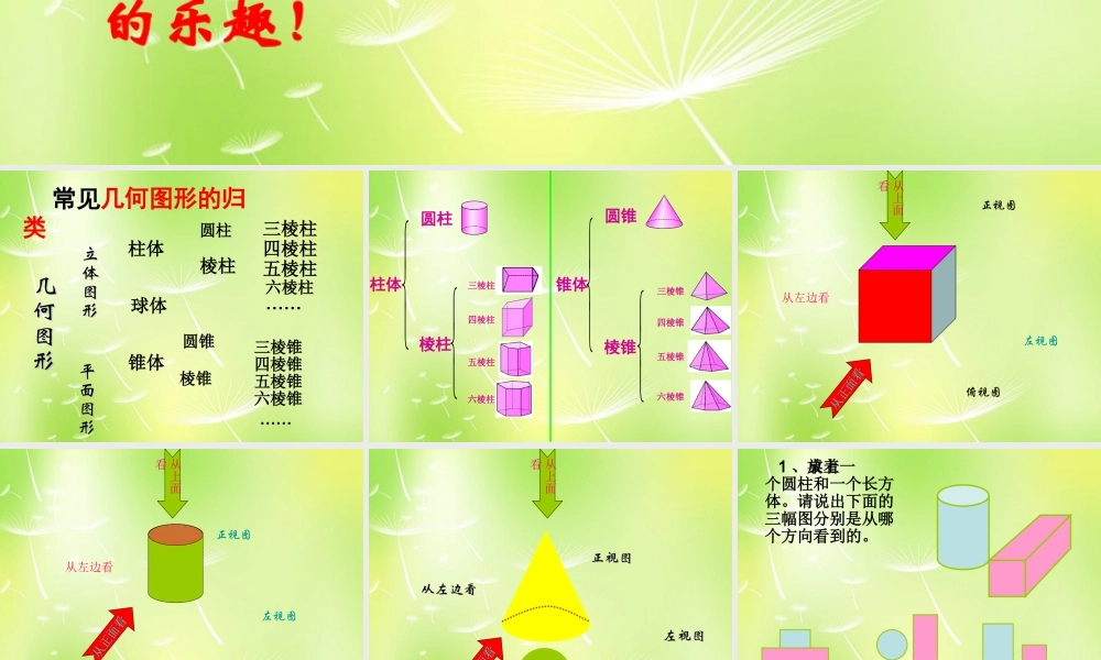 中学七年级数学上册 4.1.1 立体图形与平面图形课件 (新版)新人教版 课件