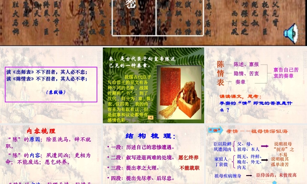 人教版高二语文陈情表 课件