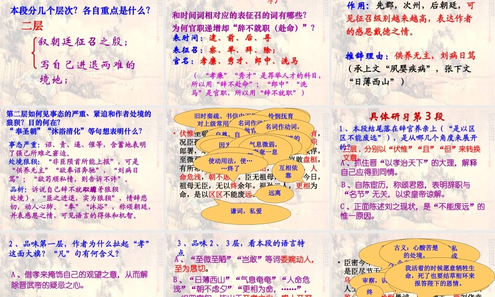 人教版高二语文陈情表 课件