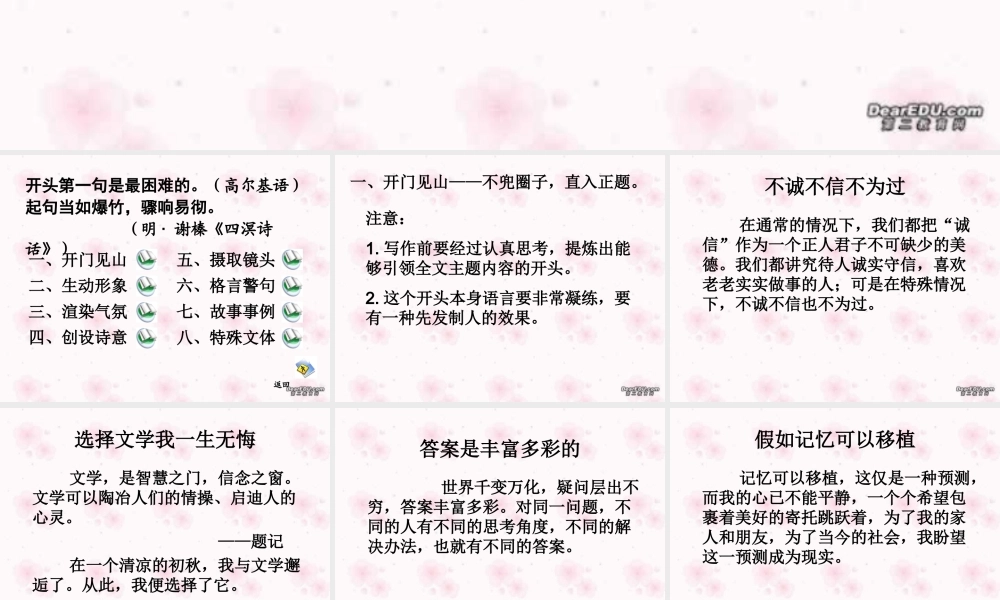 作文开头的艺术课件 人教版 课件