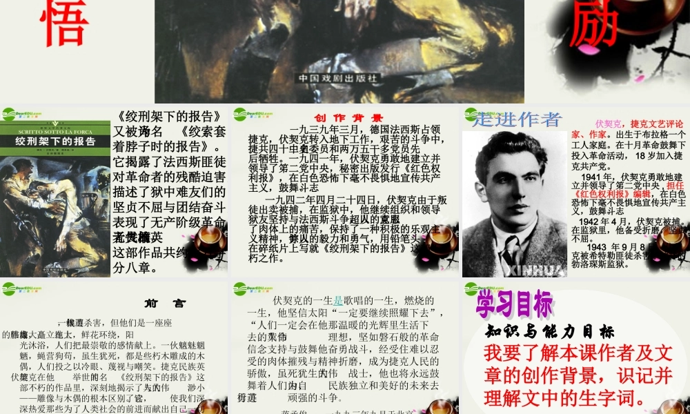 八年级语文下册(绞刑架下的报告)课件1 北师大版 课件